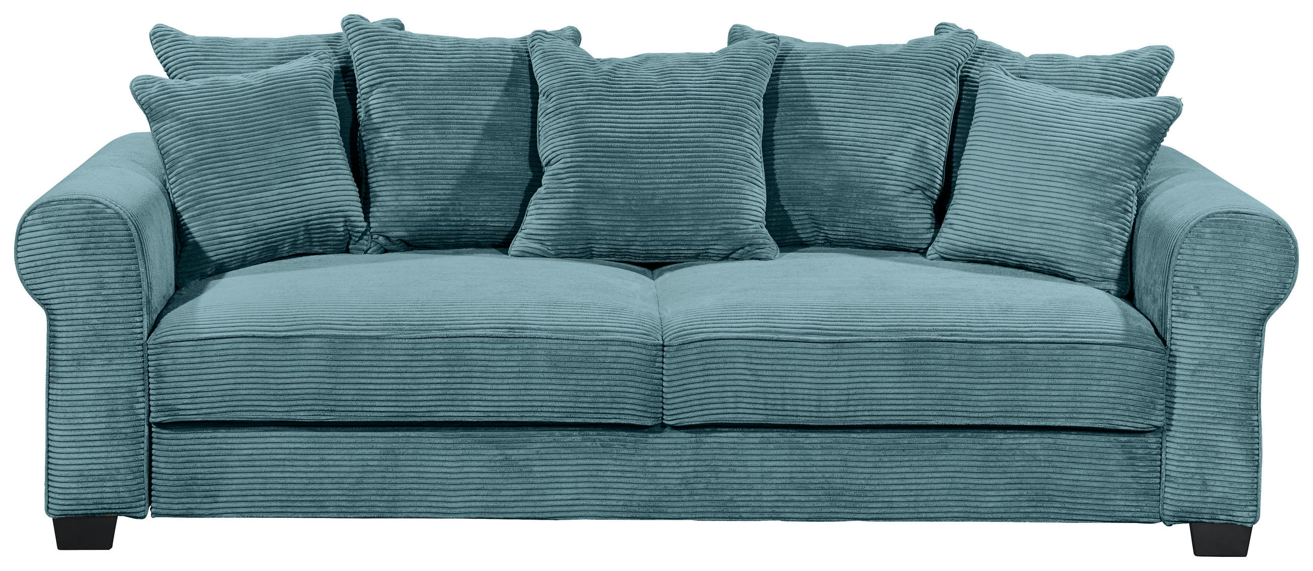 SCHLAFSOFA Cord Azurblau  - Azurblau/Schwarz, KONVENTIONELL, Kunststoff/Textil (247/95/125cm) - Hom`in