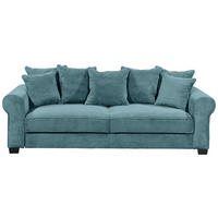 SCHLAFSOFA Cord Azurblau  - Azurblau/Schwarz, KONVENTIONELL, Kunststoff/Textil (247/95/125cm) - Hom`in