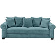 SCHLAFSOFA  mit Stoffauswahl, Liegefunktion, Rücken echt Cord Azurblau  - Azurblau/Schwarz, KONVENTIONELL, Kunststoff/Textil (247/95/125cm) - Hom`in