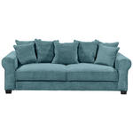SCHLAFSOFA  mit Stoffauswahl, Liegefunktion, Rücken echt Cord Azurblau  - Azurblau/Schwarz, KONVENTIONELL, Kunststoff/Textil (247/95/125cm) - Hom`in