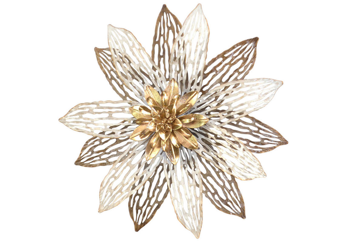 WANDDEKO Metall  - Goldfarben/Creme, Design, Metall (6/35/35cm) - MID.YOU