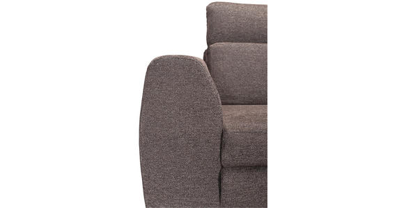 ECKSOFA Dunkelbraun Chenille  - Dunkelbraun/Schwarz, KONVENTIONELL, Textil/Metall (240/185cm) - Carryhome