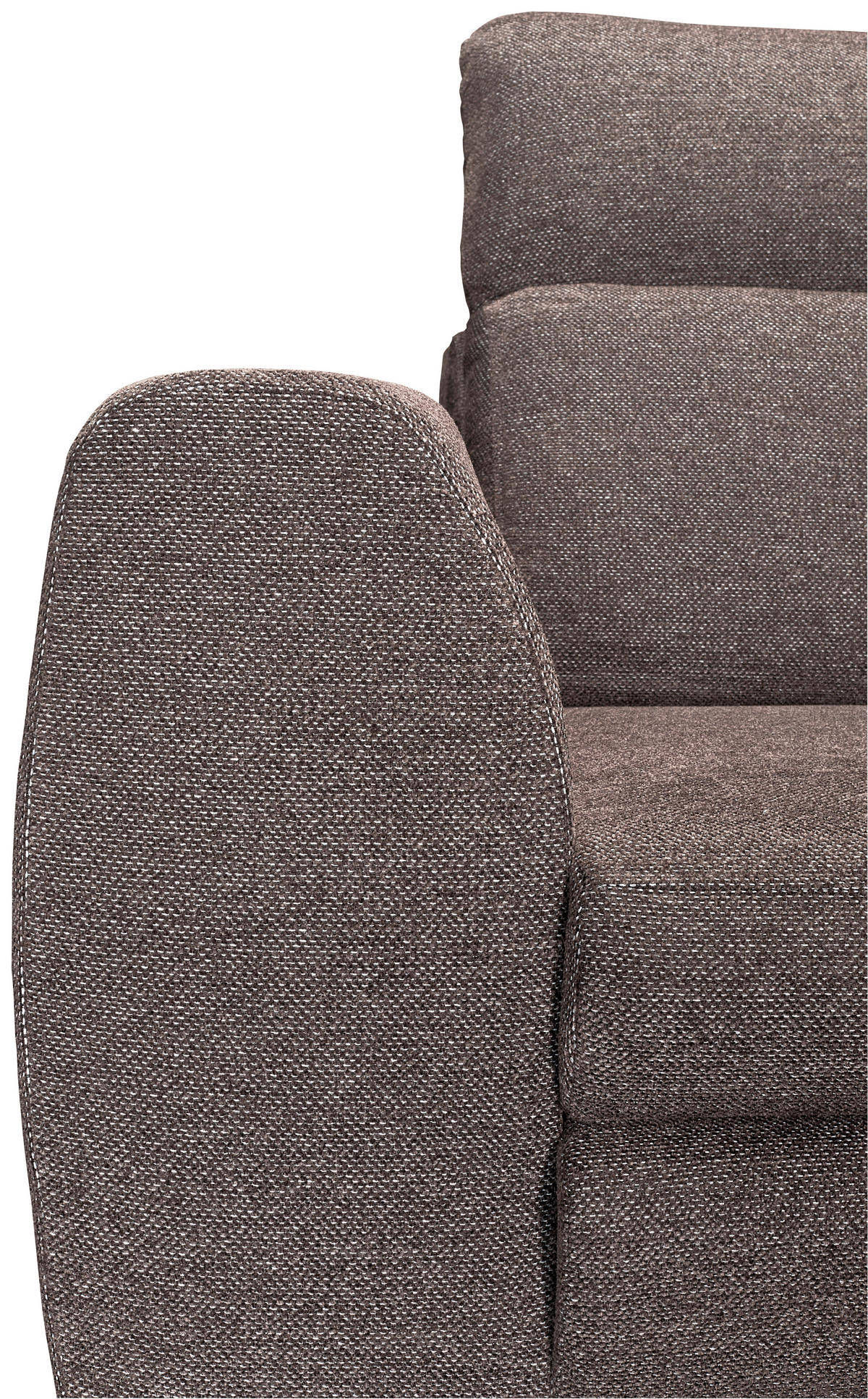 ECKSOFA Dunkelbraun Chenille  - Dunkelbraun/Schwarz, KONVENTIONELL, Textil/Metall (240/185cm) - Carryhome