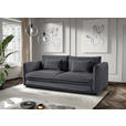 SCHLAFSOFA Struktur Dunkelgrau Zierkissen, Rückenkissen, Bettkasten, Schlaffunktion, Rücken echt, Liegefläche im Originalstoff  - Dunkelgrau/Schwarz, KONVENTIONELL, Kunststoff/Textil (237/94/117cm) - Carryhome