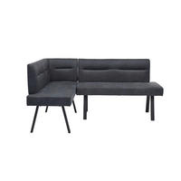 ECKBANK Metall, Textil Anthrazit  - Anthrazit/Schwarz, Modern, Textil/Metall (181cm) - MID.YOU
