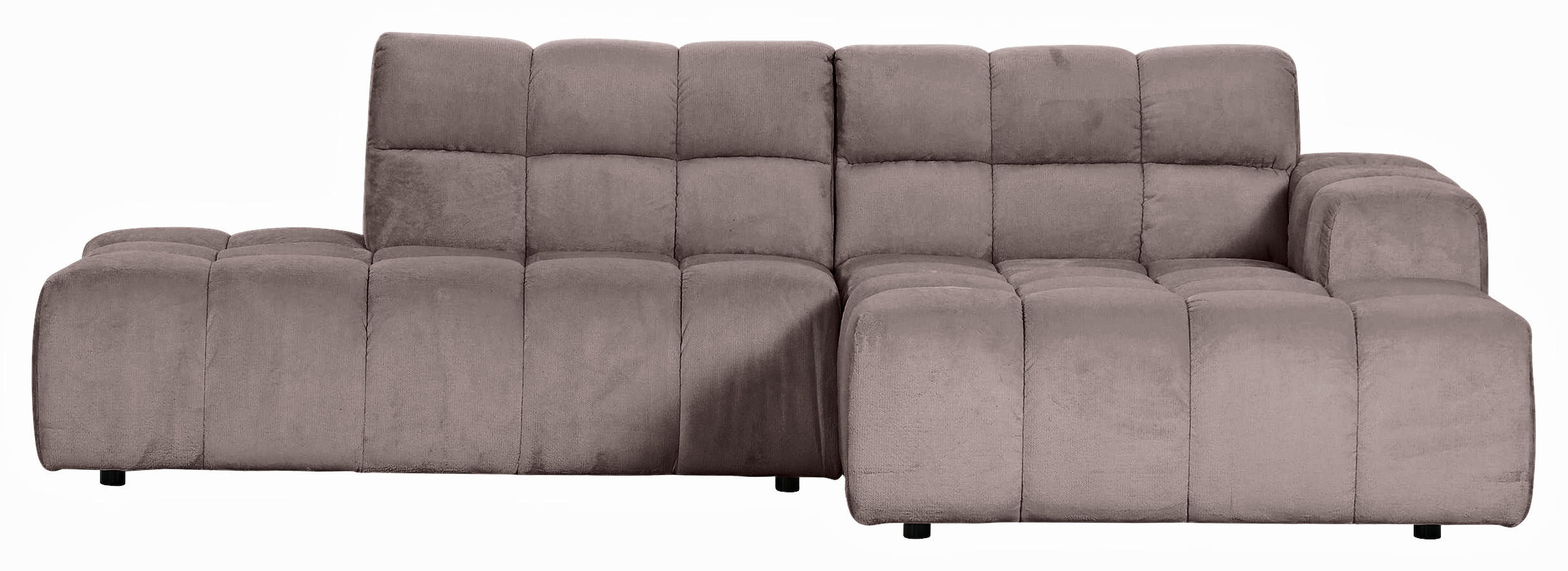 HÖRNSOFFA i plysch lerfärgad  - lerfärgad/svart, Klassisk, textil/plast (282/155cm) - MID.YOU