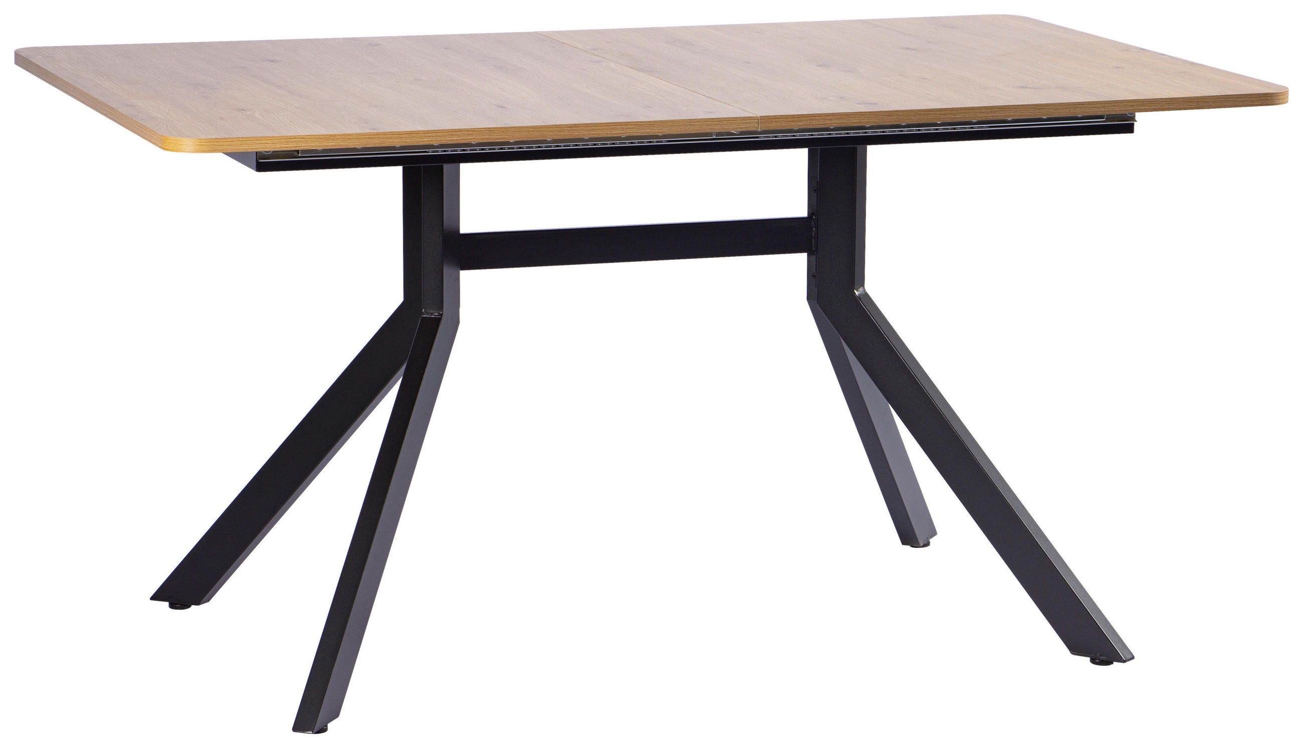 ESSTISCH 150-190/90/76 cm Nachbildung  Metall, Holzwerkstoff ausziehbar rechteckig Schwarz, Eiche Artisan  - Schwarz/Eiche Artisan, MODERN, Holzwerkstoff/Metall (150-190/90/76cm) - Livetastic