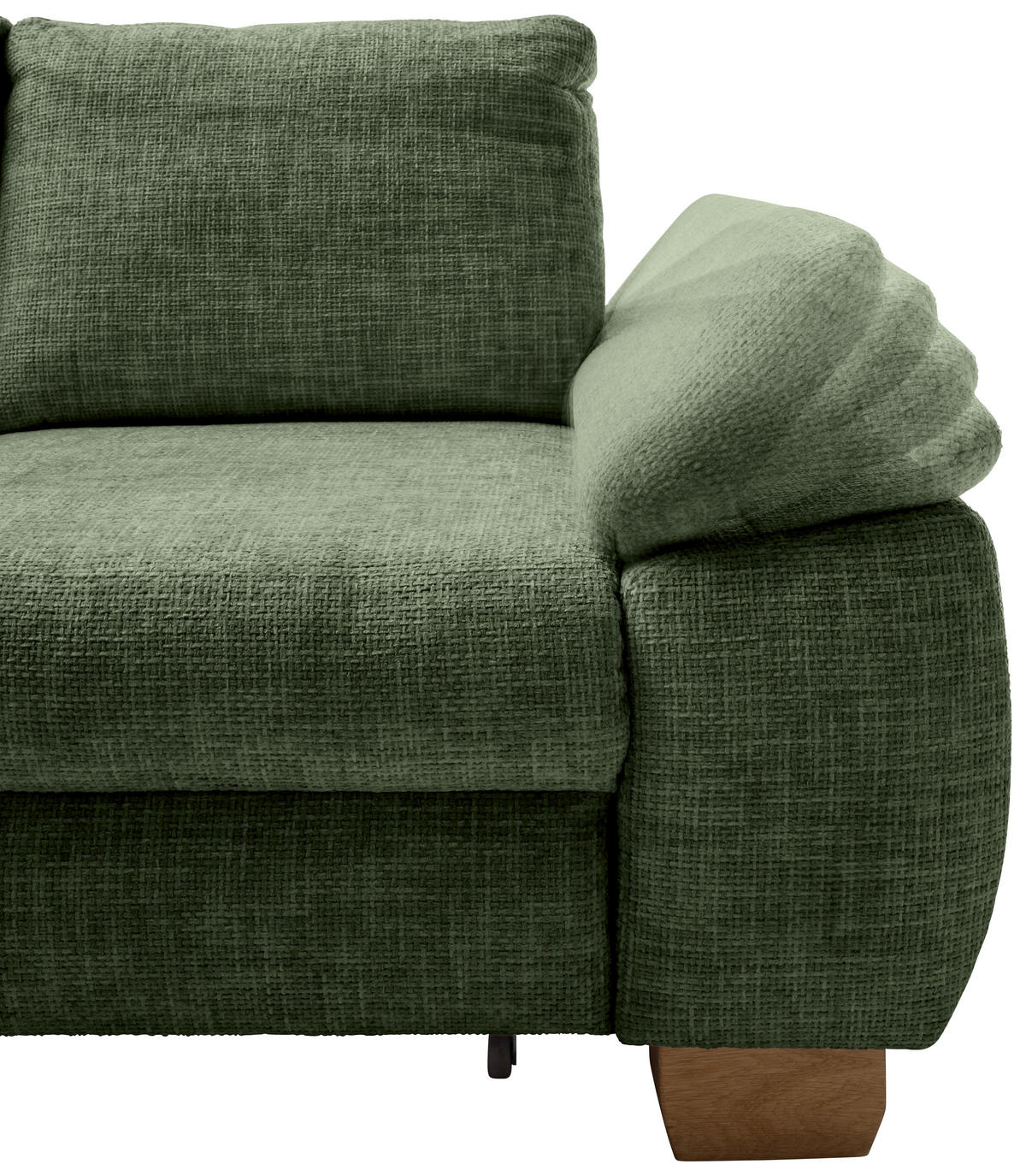 ECKSCHLAFSOFA in Struktur Dunkelgrün  - Wildeiche/Dunkelgrün, Modern, Holz/Textil (206/265cm) - Livetastic