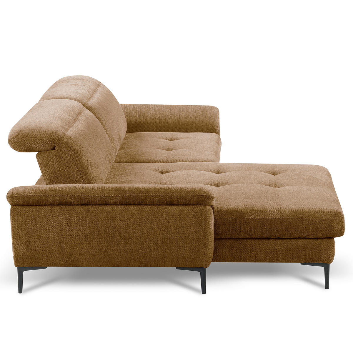 ECKSOFA  Webstoff Rostfarben  - Rostfarben/Schwarz, Design, Textil/Metall (195/268cm) - Livetastic
