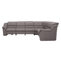 ECKSOFA in Echtleder Grau  324/260 cm  - Chromfarben/Grau, KONVENTIONELL, Leder/Kunststoff (324/260cm) - Cantus