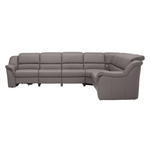 ECKSOFA in Echtleder Grau  324/260 cm  - Chromfarben/Grau, KONVENTIONELL, Leder/Kunststoff (324/260cm) - Cantus