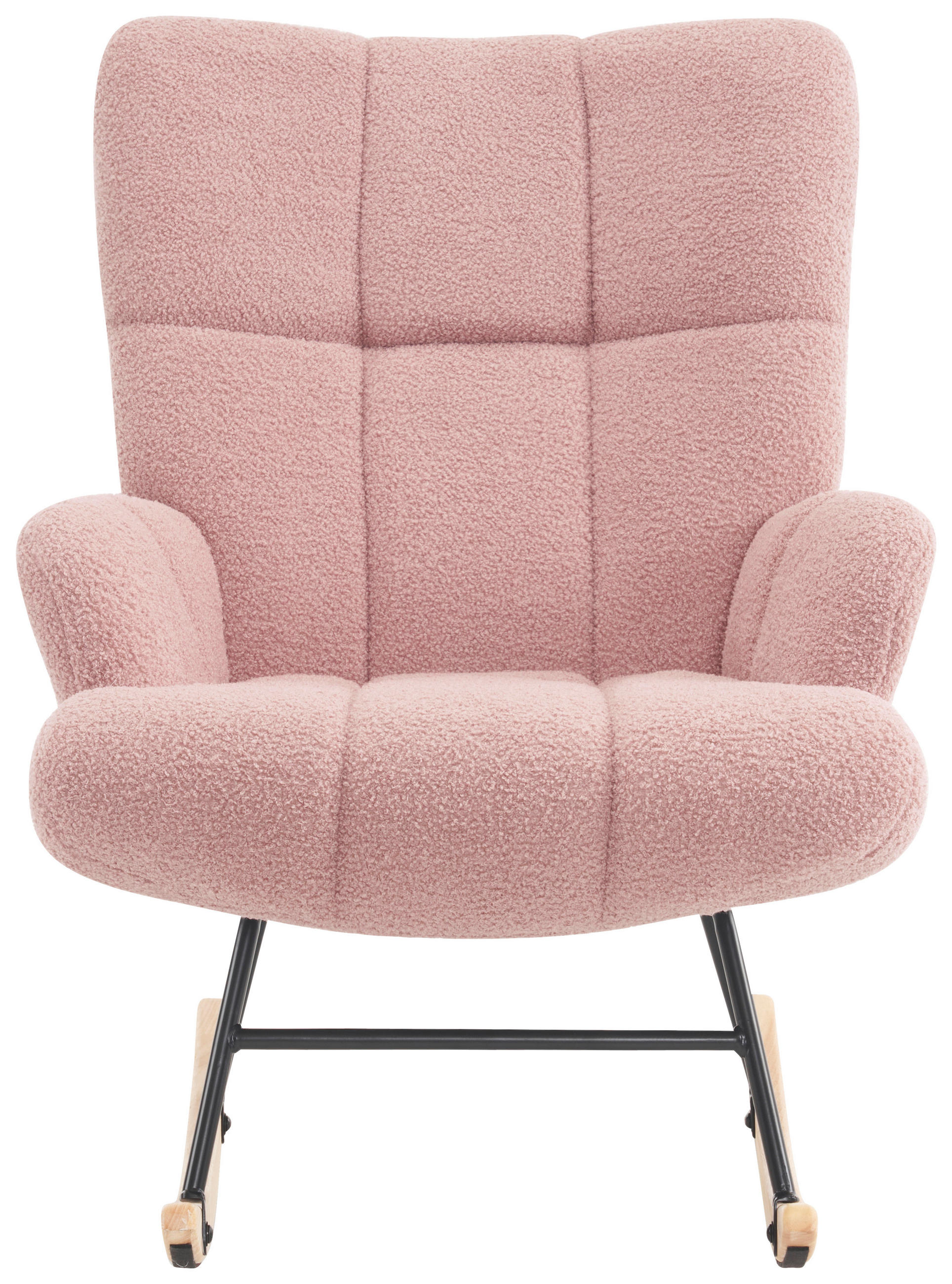 SCHAUKELSTUHL in Bouclé Rosa  - Rosa, MODERN, Holz/Textil (67/85cm) - P & B