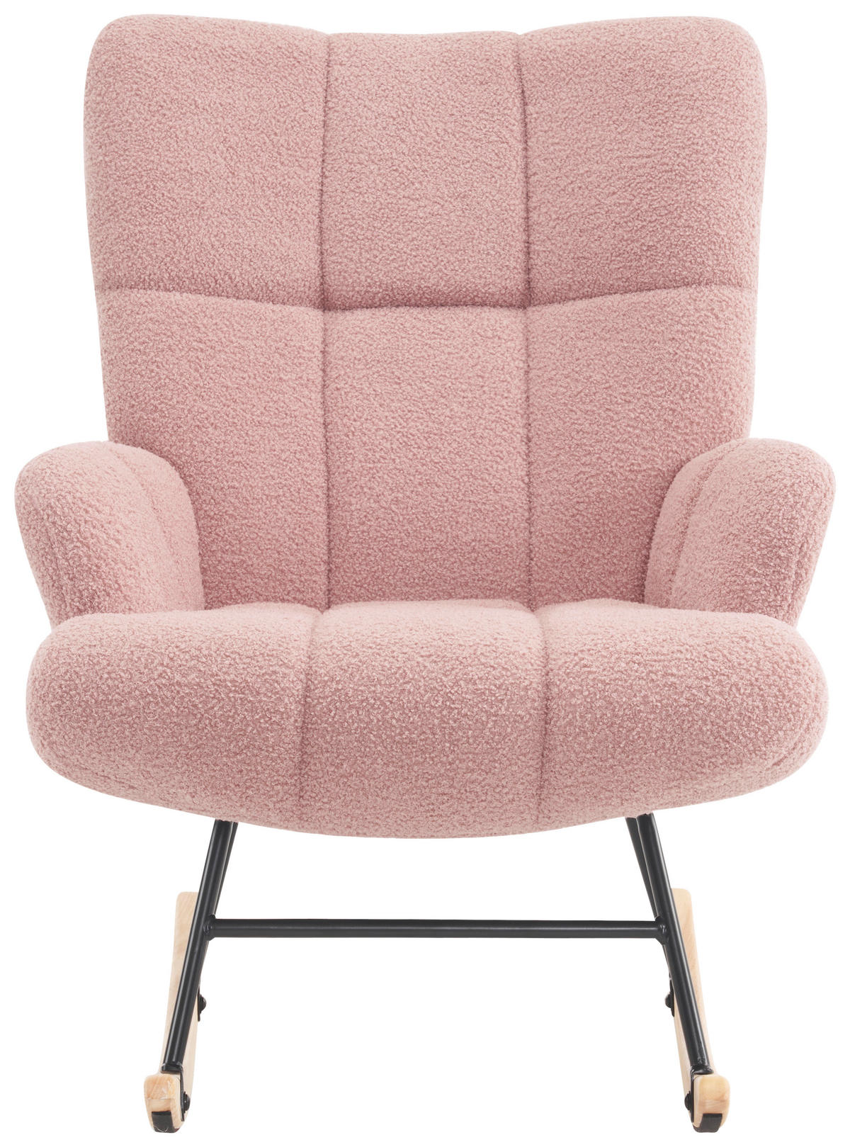 SCHAUKELSTUHL in Bouclé Rosa  - Ecru/Schwarz, MODERN, Holz/Textil (67/85cm) - P & B