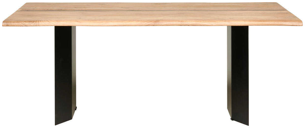 ESSTISCH in Holz, Metall  - Schwarz/Akaziefarben, MODERN, Holz/Metall (200/76/100cm) - Livetastic