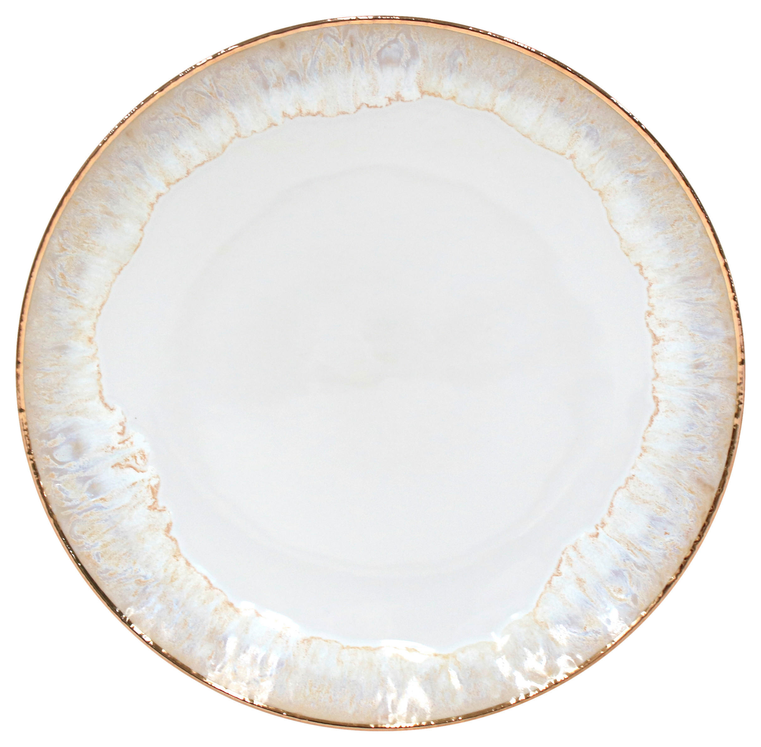 SPEISETELLER TAORMINA  - Weiß Hochglanz/Goldfarben, Basics, Keramik (27/2,9cm) - Costa Nova