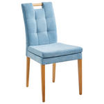 STUHL  in Webstoff Holz, Textil  - Blau/Eichefarben, KONVENTIONELL, Holz/Textil (47/91,5/59cm) - Cantus