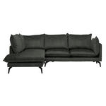 ECKSOFA  in Samt Schwarz  200/241 cm  - Schwarz, Design, Textil/Metall (200/241cm) - Carryhome
