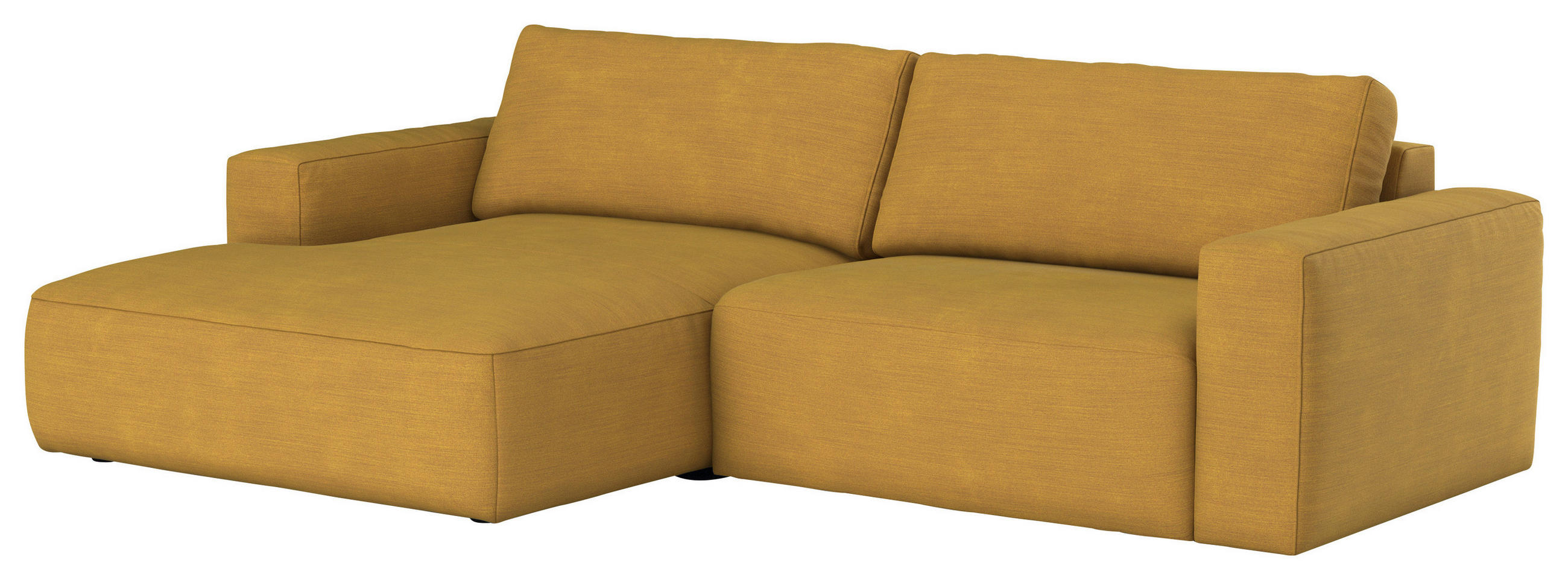 ECKSOFA in Webstoff Senfgelb  175/283 cm  - Senfgelb/Schwarz, MODERN, Kunststoff/Textil (175/283cm) - MID.YOU