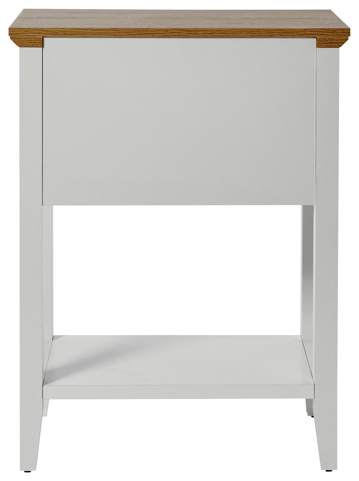 KONSOLENTISCH Weiß, Eichefarben  - Eichefarben/Alufarben, LIFESTYLE, Holzwerkstoff/Metall (60/34/75,5cm)
