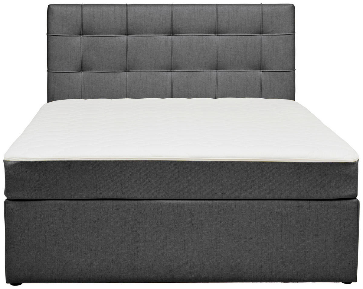 BOXBETT 120/200 cm  in Graphitfarben  - Graphitfarben, Modern, Holz/Textil (120/200cm) - MID.YOU