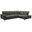 ECKSOFA  in Chenille Dunkelgrau  310/240 cm  - Dunkelgrau/Schwarz, Design, Textil/Metall (310/240cm) - Xora
