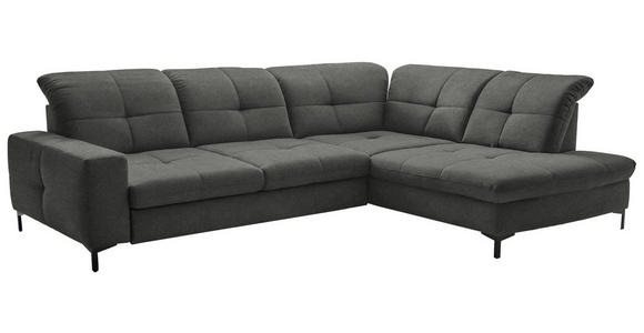 ECKSOFA  in Chenille Dunkelgrau  310/240 cm  - Dunkelgrau/Schwarz, Design, Textil/Metall (310/240cm) - Xora