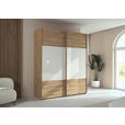 SCHWEBETÜRENSCHRANK 181/223/68 cm 2-türig Weiß, Eiche Artisan  - Eichefarben/Weiß, Design, Glas/Holzwerkstoff (181/223/68cm) - Xora