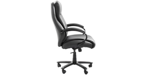 CHEFSESSEL Lederlook Schwarz - Schwarz, KONVENTIONELL, Kunststoff/Textil (72/113-121/72cm) - Cantus