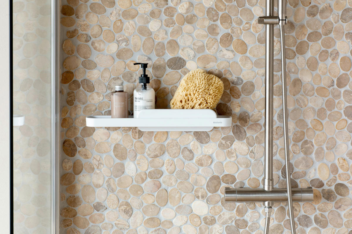 POLICA ZA TUŠ KABINU  metal, plastika  - bela, Osnovno, metal/plastika (42.1/7.3/9cm) - Brabantia