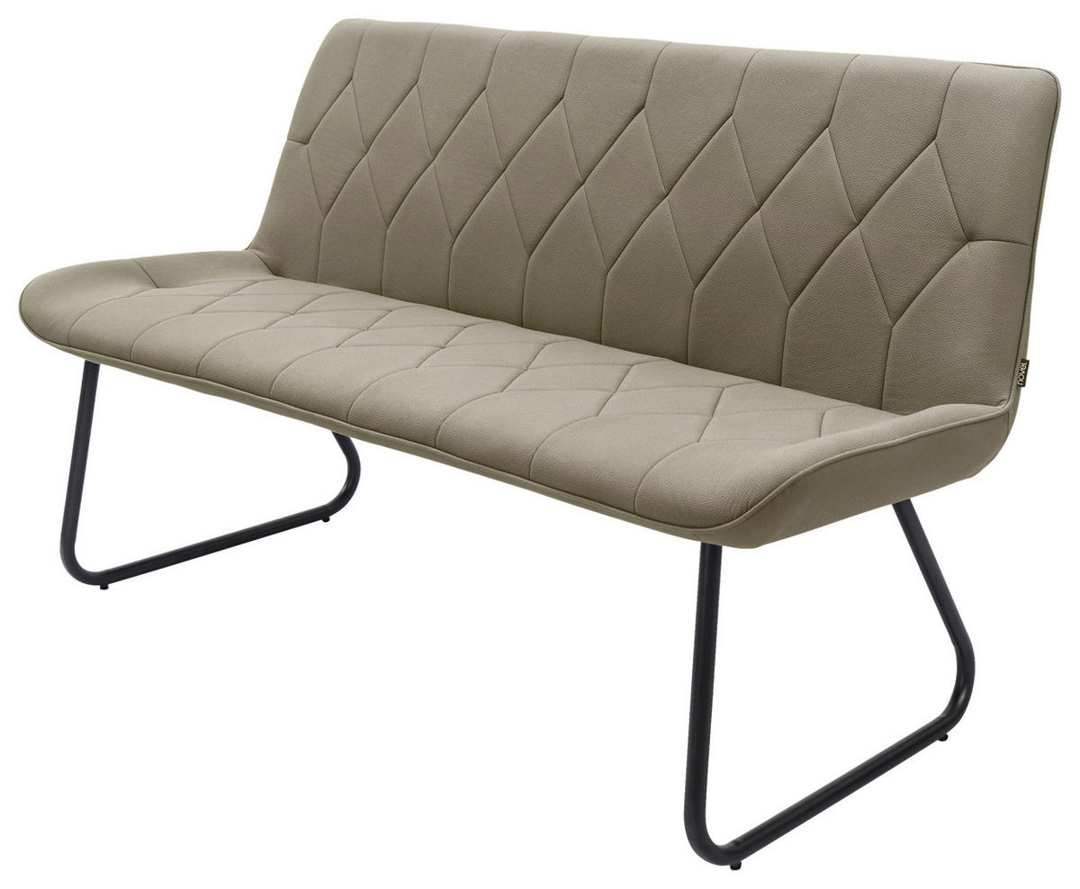 SITZBANK 155/87/65 cm Mikrofaser Taupe  - Taupe/Schwarz, Design, Textil/Metall (155/87/65cm) - Novel
