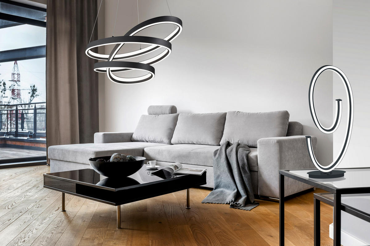 LED-HÄNGELEUCHTE Ciola 115/50/150 cm  - Schwarz/Weiß, LIFESTYLE, Kunststoff/Metall (115/50/150cm) - Cinque