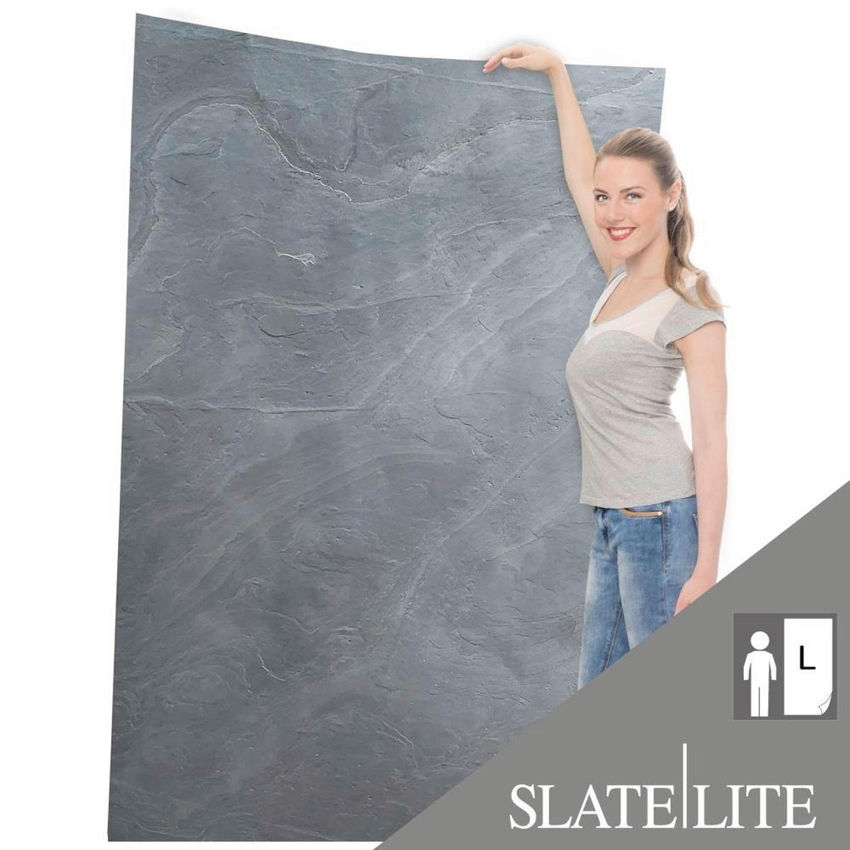 WANDPANEEL Anthrazit, Grau, Schwarz, Dunkelgrau  - Dunkelgrau/Anthrazit, Basics, Kunststoff/Stein (240/120cm)