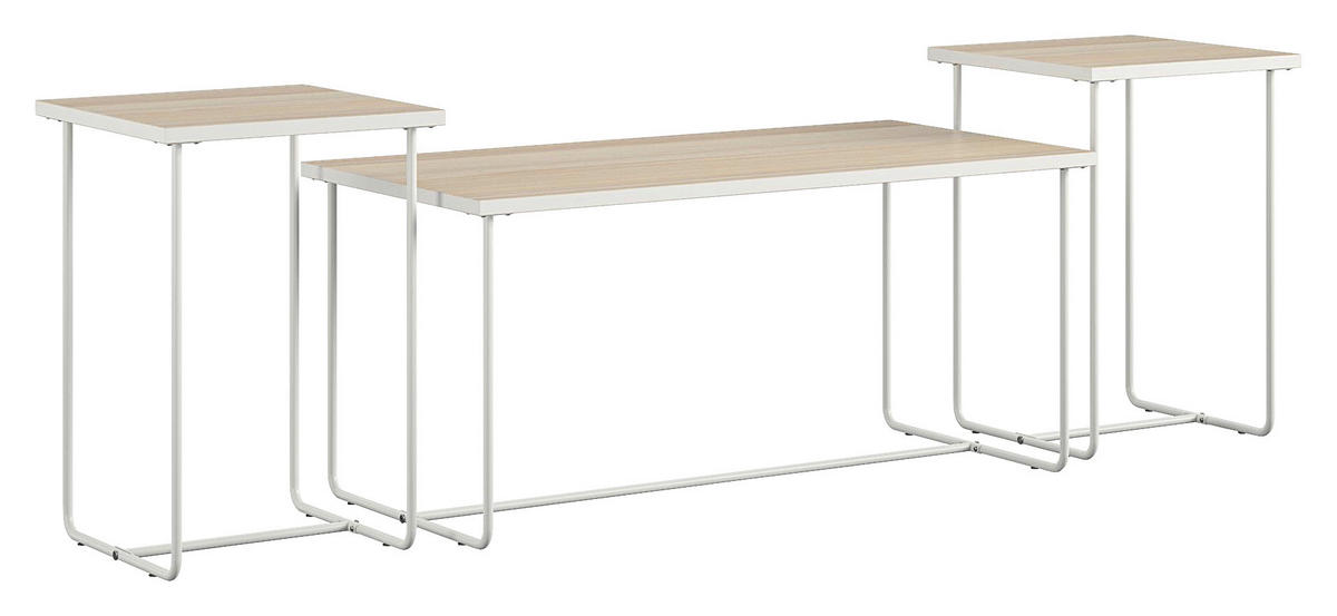 COUCHTISCH Dante 99/57/49 cm Naturfarben, Weiß  - Naturfarben/Weiß, Design, Holzwerkstoff/Metall (99/57/49cm) - MID.YOU