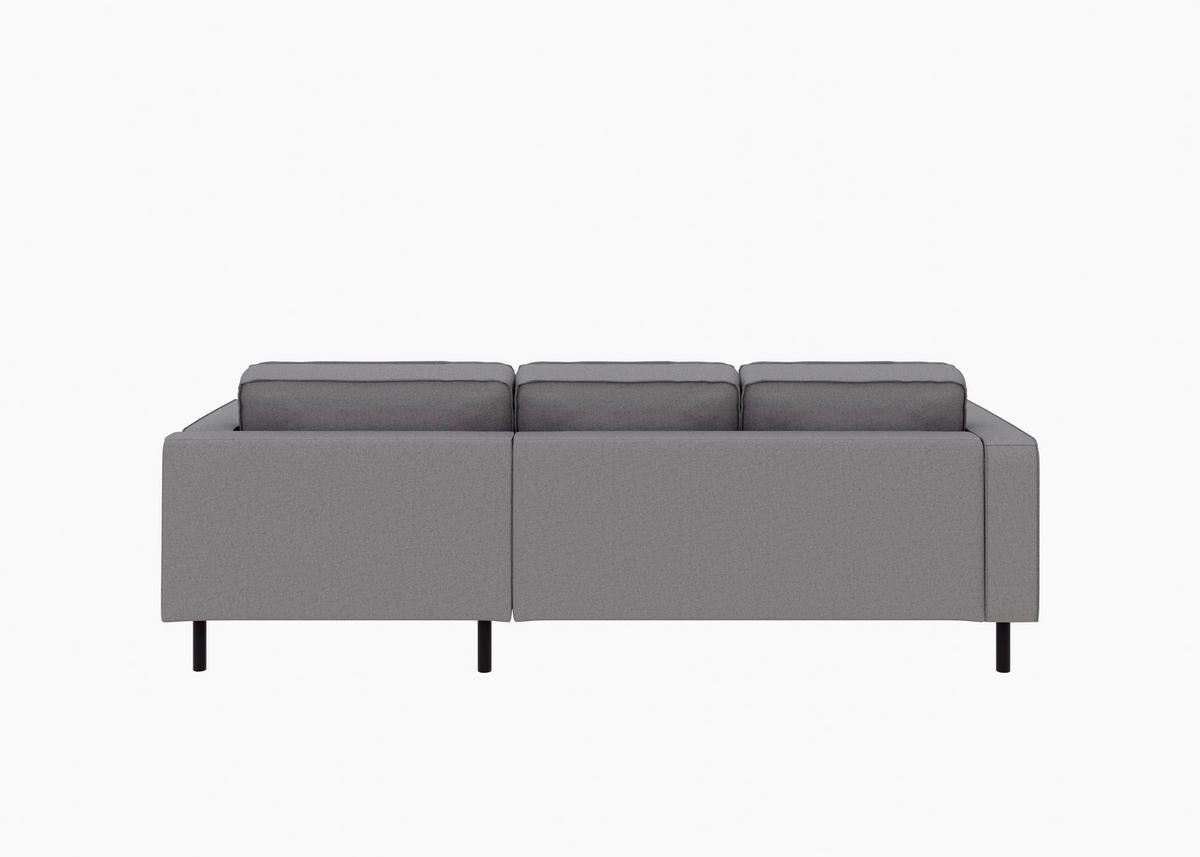 ECKSCHLAFSOFA WATKINS  mit Schlafen auf Sitzhöhe, Rücken echt, Armteil links, Armteil rechts Struktur Anthrazit  - Anthrazit/Schwarz, MODERN, Textil/Metall (232/161cm) - Trendmanufaktur