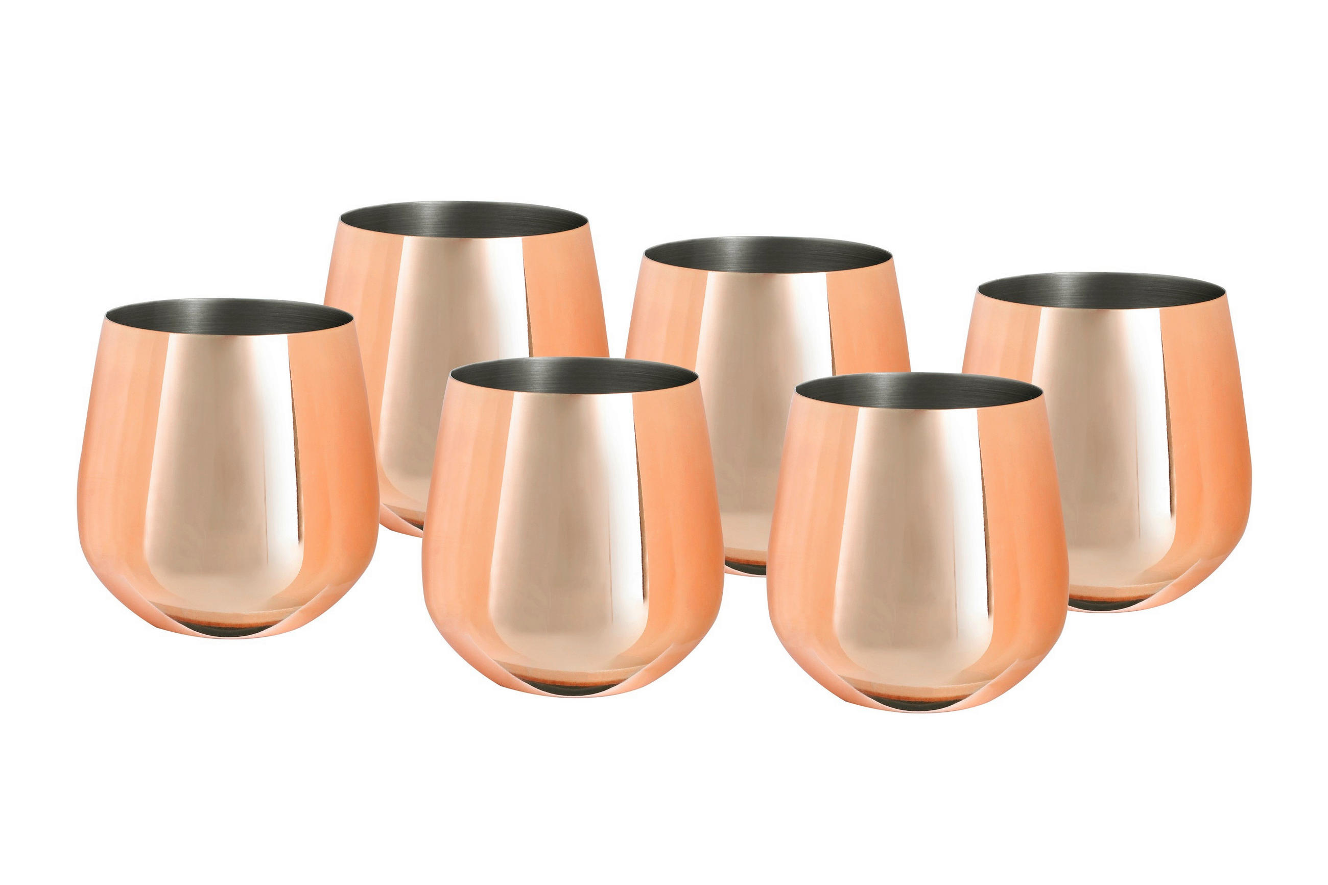 GLASSET 6 delar  - kopparfärgad, Trend, metall (9,9cm) - Echtwerk