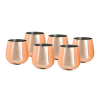 GLÄSERSET 6-teilig  - Kupferfarben, Trend, Metall (9,9cm) - Echtwerk