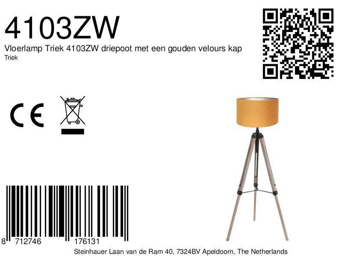 STEHLEUCHTE - Eiche grau/Goldfarben, Trend, Naturmaterialien/Holz (75/170/75cm)