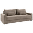 SCHLAFSOFA in Cord Taupe  - Taupe/Schwarz, KONVENTIONELL, Kunststoff/Textil (233/92/108cm) - Carryhome