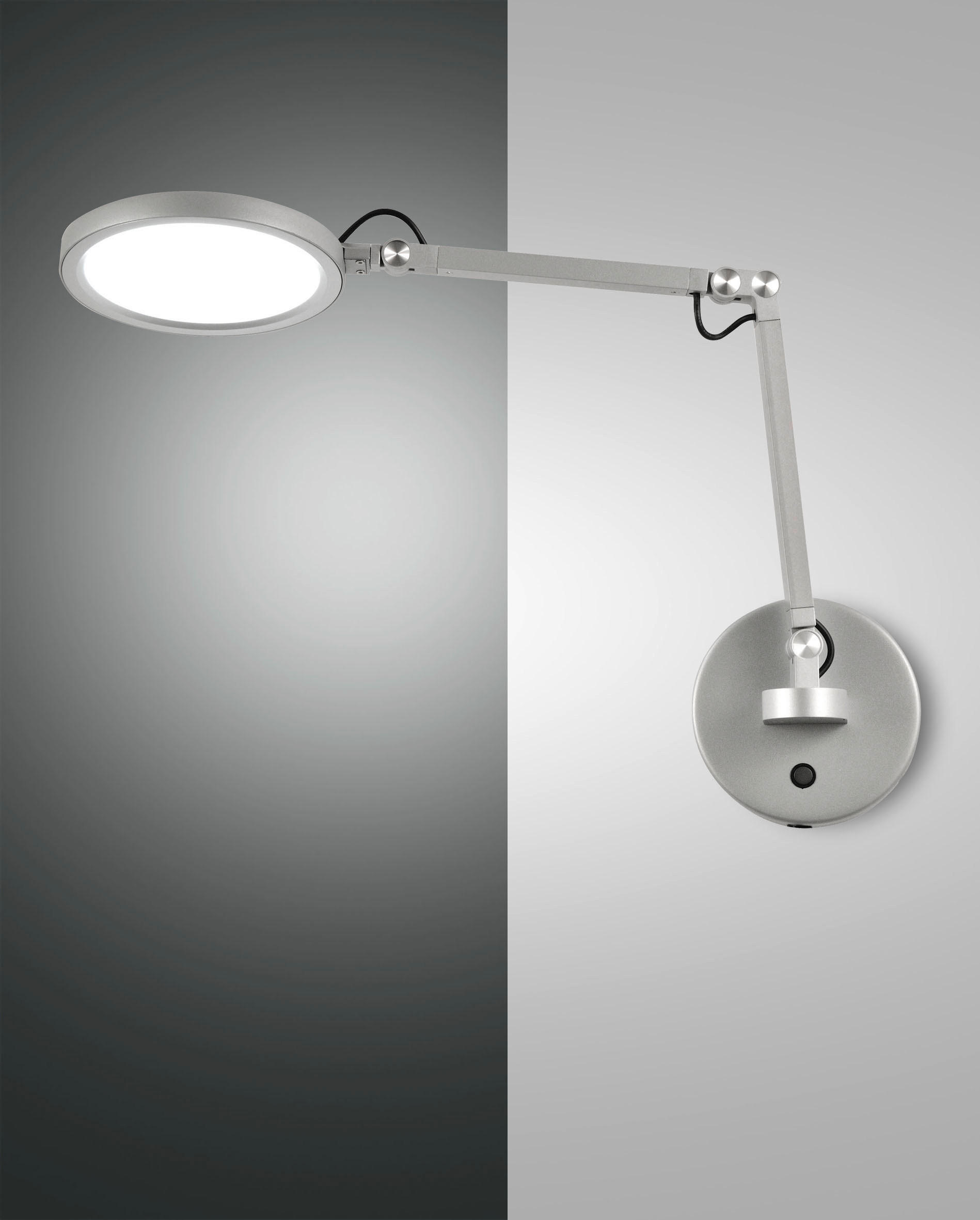 LED-WANDLEUCHTE Regina 12/max 45/max 64 cm   - Alufarben, Design, Metall (12/max 45/max 64cm) - Fabas Luce