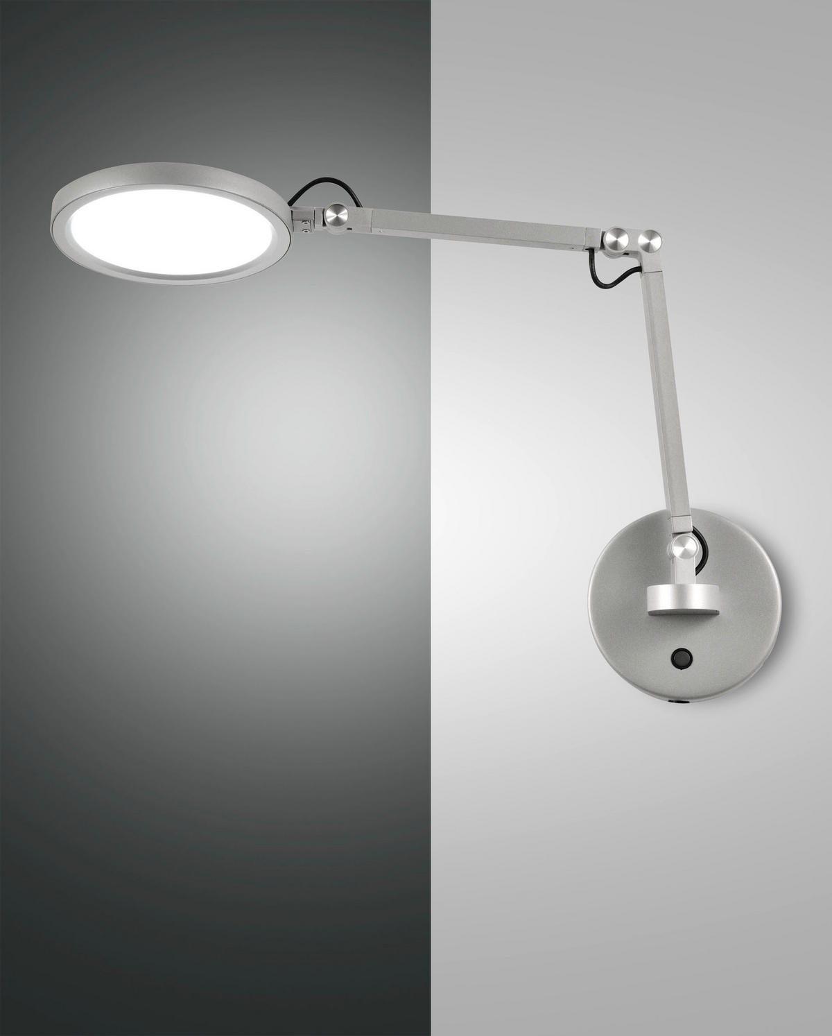LED-WANDLEUCHTE Regina 12/max 45/max 64 cm   - Alufarben, Design, Metall (12/max 45/max 64cm) - Fabas Luce