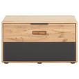 GARDEROBENBANK  in 84/47/38 cm  - Eiche Bianco/Anthrazit, Natur, Glas/Holz (84/47/38cm) - Linea Natura