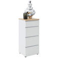 KOMMODE , 45/102/41 cm, 4 Schublade(n)  - Eichefarben/Silberfarben, Design, Holz/Holzwerkstoff (45/102/41cm) - Dieter Knoll