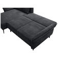 ECKSOFA in Chenille Schwarz  - Schwarz, KONVENTIONELL, Textil/Metall (164/255cm) - Carryhome