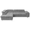 ECKSOFA Hellgrau Mikrofaser  - Chromfarben/Hellgrau, KONVENTIONELL, Textil/Metall (206/257cm) - Livetastic
