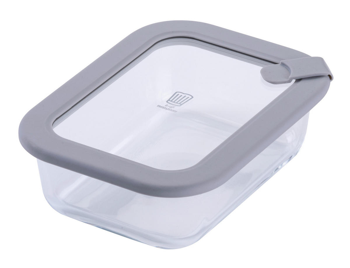 VORRATSDOSE Chefkoch 640 L  - Transparent/Hellgrau, Basics, Glas (640ml) - Chefkoch+Fackelmann