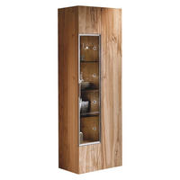 VITRINE in furniert, mehrschichtige Massivholzplatte (Tischlerplatte) Altholz, Eiche Eichefarben  - Eichefarben/Silberfarben, Design, Glas/Holz (64/194/42cm) - Voglauer