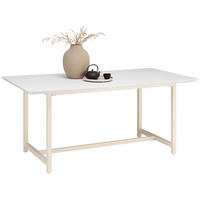 ESSTISCH 180/90/76 cm teilmassiv  Holz, Metall, Holzwerkstoff rechteckig Weiß, Eschefarben  - Eschefarben/Weiß, MODERN, Holz/Holzwerkstoff (180/90/76cm) - Lomoco