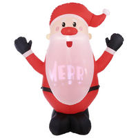 WEIHNACHTSMANN 180CM - Rot/Schwarz, KONVENTIONELL, Kunststoff (89/78/180cm)