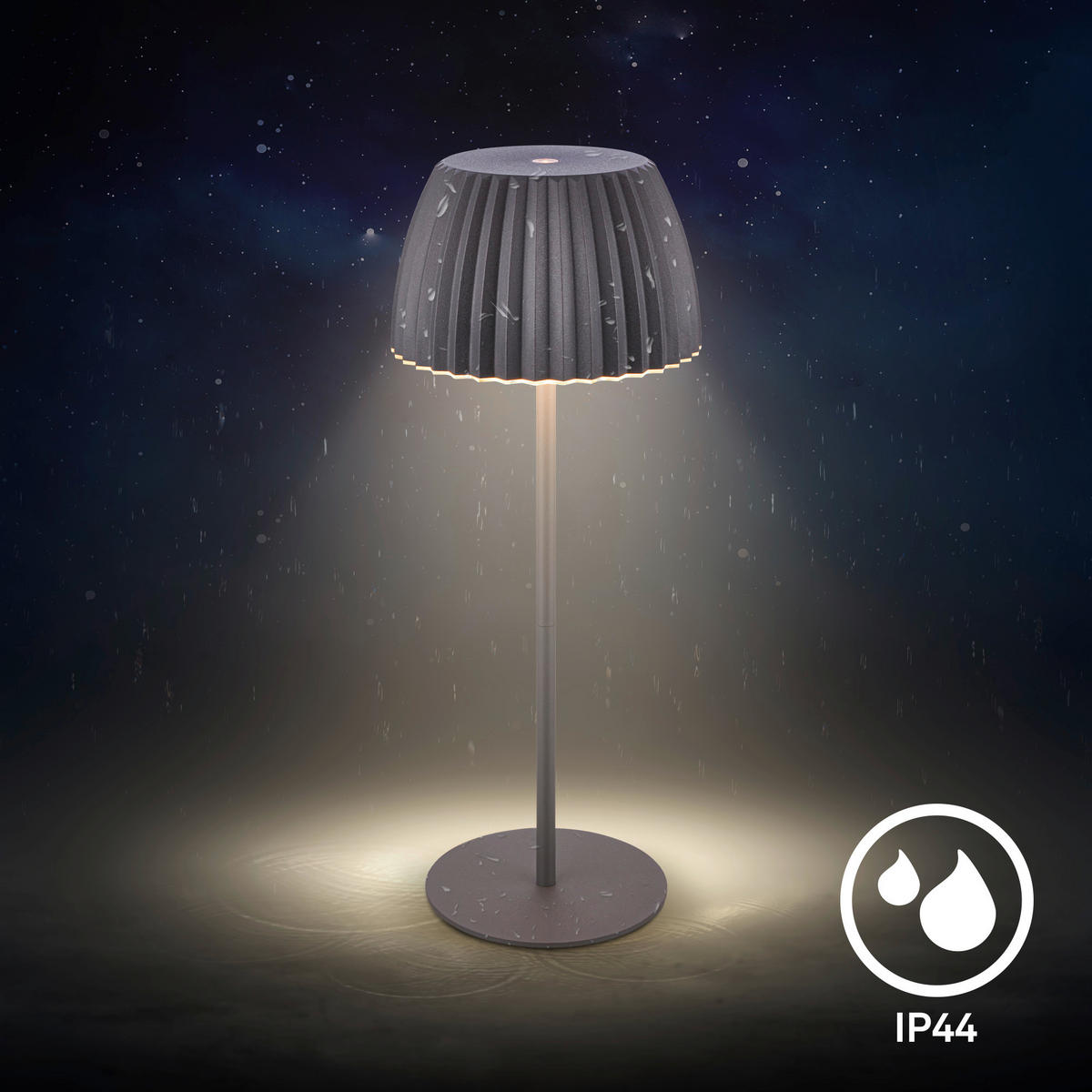 AKKU-TISCHLEUCHTE 14,5/36,5 cm  - Schwarz, Basics, Kunststoff/Metall (14,5/36,5cm)