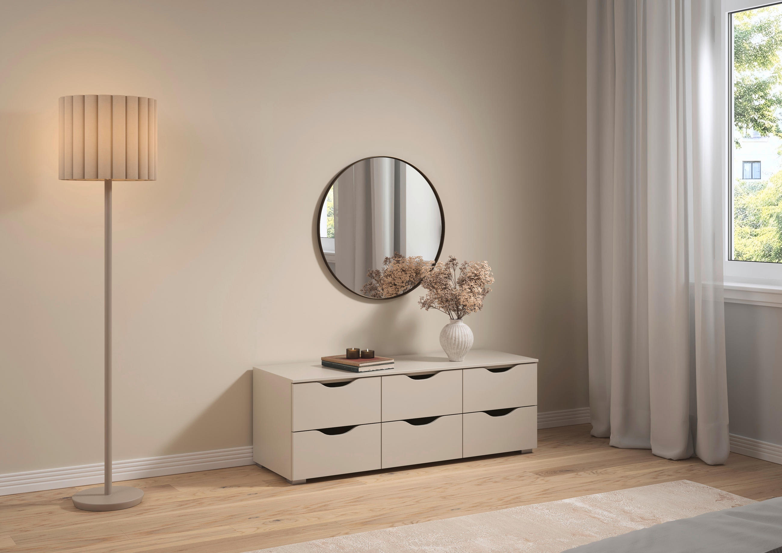 LOWBOARD  in 120/42/42 cm  - Champagner/Silberfarben, Basics, Holzwerkstoff (120/42/42cm) - Boxxx